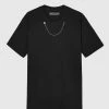Man T-Shirts T-SHIRTS & TOPS Chain Detail T-Shirt - Black