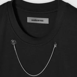 Man T-Shirts T-SHIRTS & TOPS Chain Detail T-Shirt - Black