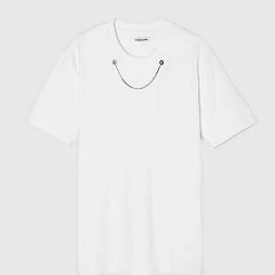 Man T-Shirts Chain Detail T-Shirt - White