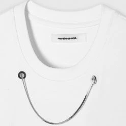Man T-Shirts Chain Detail T-Shirt - White