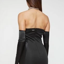 Woman Dresses Chain Halterneck Bodycon Dress - Black