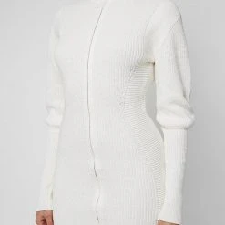 Woman Dresses Chunky Knit Jumper Dress - Off White