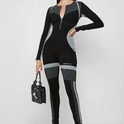 Woman Jumpsuits JUMPSUITS & PLAYSUITS Colour Block Jumpsuit - Black