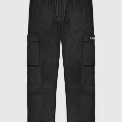 Man Casual Trousers Nylon Cargo Pants - Black