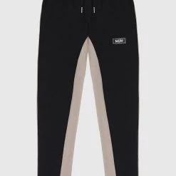 Man Tracksuit Bottoms TRACKSUITS Contrast Panel Tracksuit Bottoms - Black/Beige