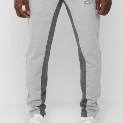 Man Tracksuit Bottoms TRACKSUITS Contrast Panel Tracksuit Bottoms - Grey