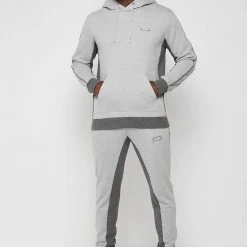 Man Tracksuit Bottoms TRACKSUITS Contrast Panel Tracksuit Bottoms - Grey