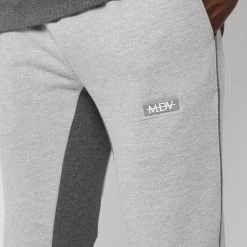 Man Tracksuit Bottoms TRACKSUITS Contrast Panel Tracksuit Bottoms - Grey