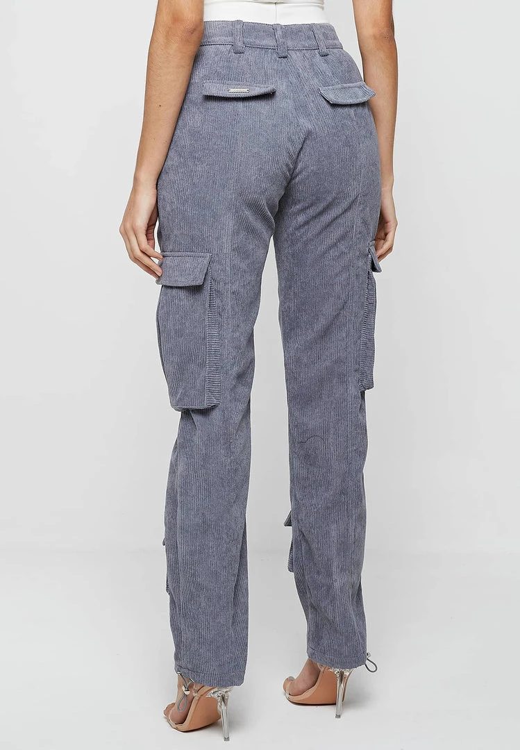 Woman Trousers CARGO PANTS & JOGGERS Corduroy Cargo Pants - Steel Blue