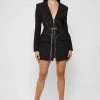 Woman Dresses Corset Blazer Dress With Chain - Black