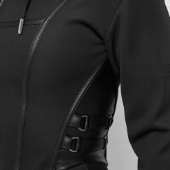 Woman Tracksuits Corset Hoodie - Black