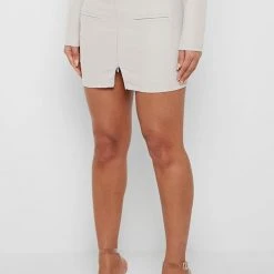 Woman Skirts CO-ORDS Corset Waist Mini Skirt - Stone