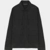 Man Shirts CO-ORDS Crinkled Nylon Shirt - Black