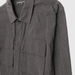 Man Shirts Crinkled Nylon Shirt - Grey