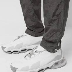 Man Casual Trousers Crinkled Nylon Pant - Grey