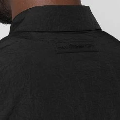 Man Shirts CO-ORDS Crinkled Nylon Shirt - Black