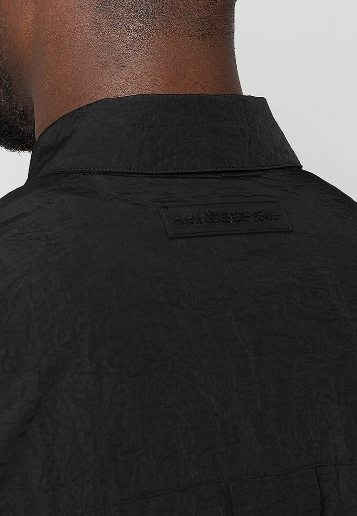 Man Shirts CO-ORDS Crinkled Nylon Shirt - Black