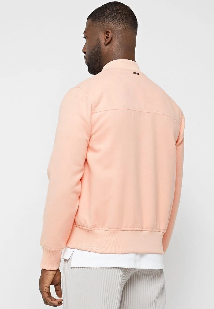 Man Jackets Crochet Flower Varsity Jacket - Pink