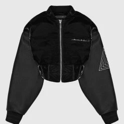 Woman Jackets Corset Varsity Jacket - Black