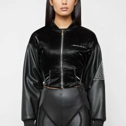 Woman Jackets Corset Varsity Jacket - Black