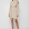 Woman Dresses Cut Out Suspender Dress - Beige