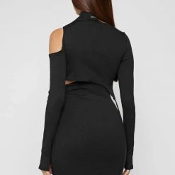 Woman Dresses Cut Out Suspender Dress - Black