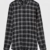Man Shirts Distressed Check Shirt - Black