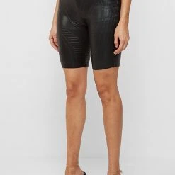 Woman Shorts Debossed Cycling Shorts - Black CO-ORDS
