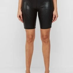 Woman Shorts Debossed Cycling Shorts - Black CO-ORDS