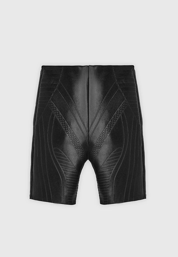 Woman Shorts Debossed Cycling Shorts - Black CO-ORDS