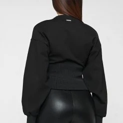 Woman Tops Deep Waist Neoprene Jumper - Black