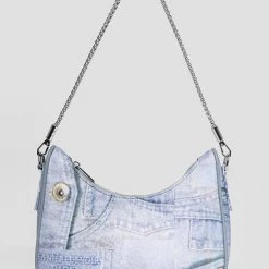 Woman Accessories Denim Print Shoulder Bag - Blue