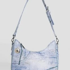 Woman Accessories Denim Print Shoulder Bag - Blue