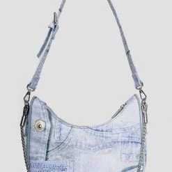Woman Accessories Denim Print Shoulder Bag - Blue
