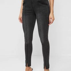 Woman Jumpsuits Denim Unitard - Washed Black