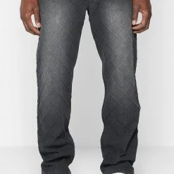 Man Denim Diamond Denim Jeans - Stonewash Black