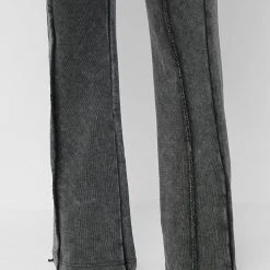 Woman Tracksuits Distressed Oversized Joggers - Washed Black