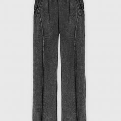 Woman Tracksuits Distressed Oversized Joggers - Washed Black