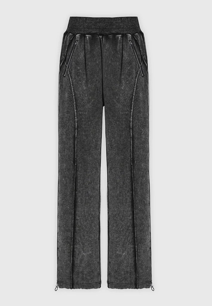 Woman Tracksuits Distressed Oversized Joggers - Washed Black