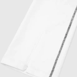 Woman Trousers Embellished Trousers - White
