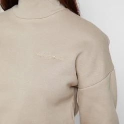 Woman Tracksuits Essential High Neck Jumper - Beige