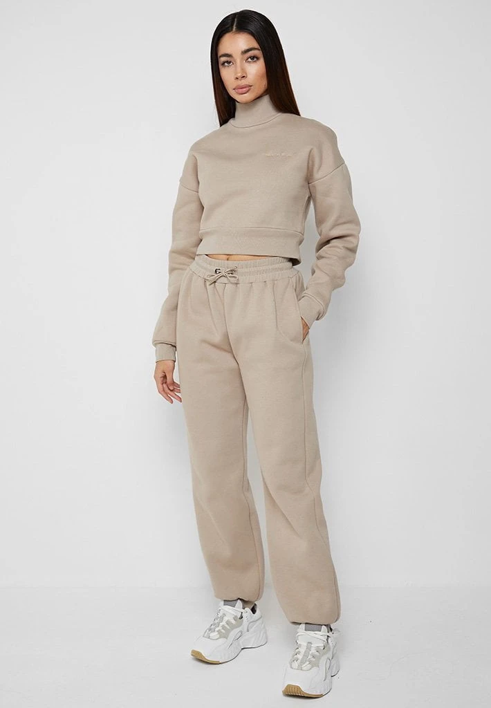Woman Tracksuits Essential High Neck Jumper - Beige
