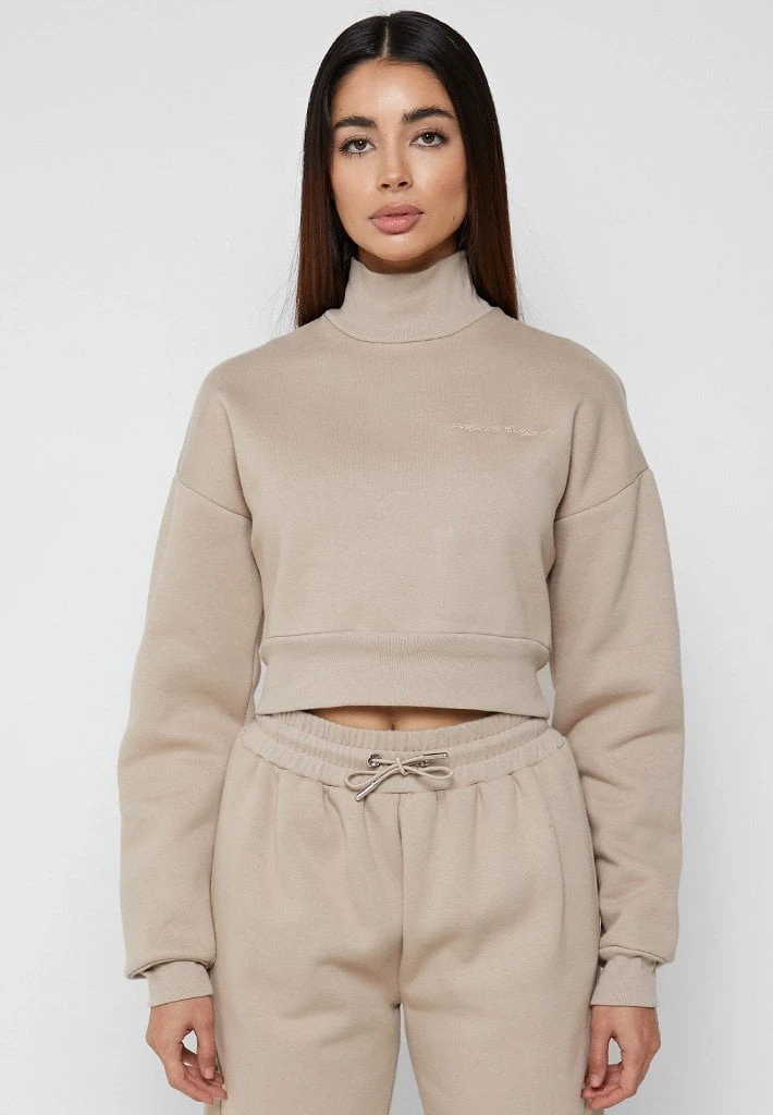 Woman Tracksuits Essential High Neck Jumper - Beige