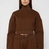 Woman Tracksuits Essential High Neck Jumper - Chocolate Brown