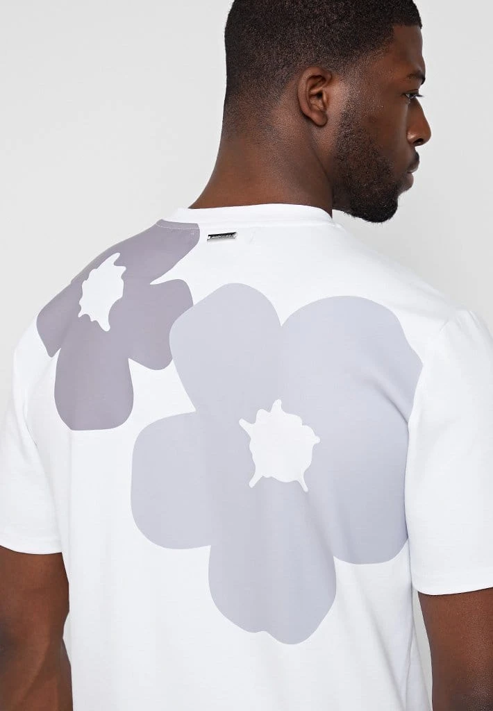 Man T-Shirts Flower Graphic T-Shirt - White