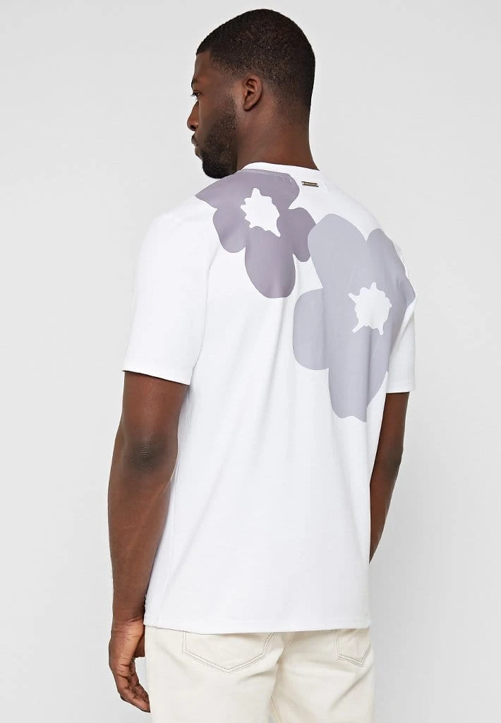 Man T-Shirts Flower Graphic T-Shirt - White