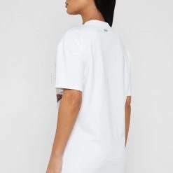 Woman Dresses Flower Print T Shirt Dress - White