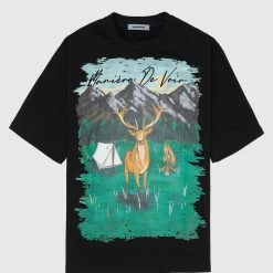 Man T-Shirts Forest Graphic T-Shirt - Black