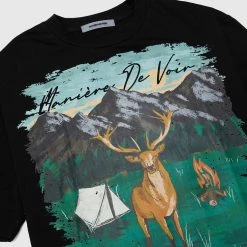 Man T-Shirts Forest Graphic T-Shirt - Black