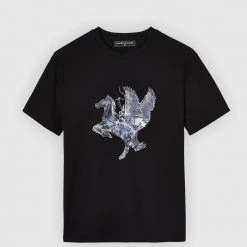 Man T-Shirts T-SHIRTS & TOPS Glass Winged Stallion T-Shirt - Black